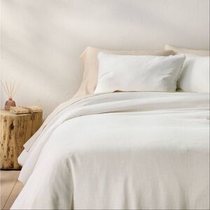 Casaluna white heavy weight linen blend Duvet Cover Set